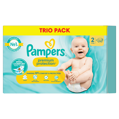 Pampers Premium Protection Luiers Trio Pack Maat 2 - 162 Stuks